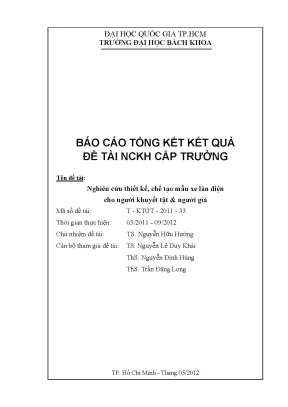 Nghiên Cứu Thiết Kế Và Chế Tạo Xe Lăn Điện Cho Người 