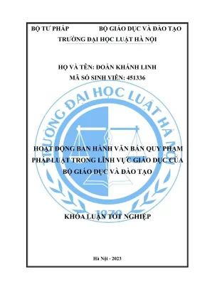 Khóa luận tốt nghiệp: Hoạt động ban hành văn bản quy