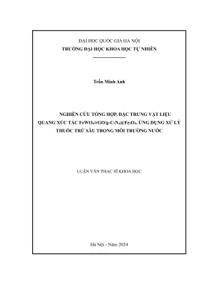 Luận Văn Thạc Sĩ Hóa Môi Trường: Nghiên Cứu Tổng Hợp Vật 