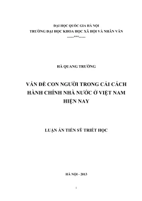 Luận án tiến sĩ: Vấn đề con người trong cải cách hành 