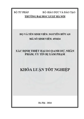 Khóa luận tốt nghiệp: Xác định thiệt hại khi danh dự,