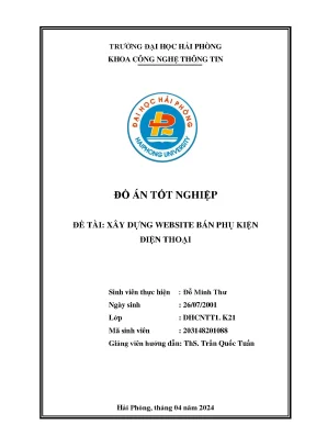 Khóa Luận Tốt Nghiệp CNTT: Xây Dựng Website Bán Phụ Kiện