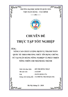 Nâng cao chất lượng dịch vụ thanh toán quốc tế theo 