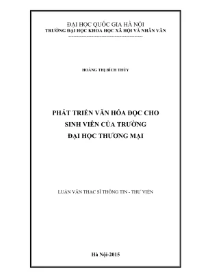 Luận Văn Thạc Sĩ: Phát Triển Văn Hóa Đọc Cho Sinh Viên 