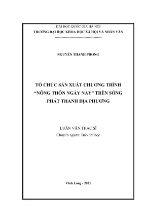 Luận Văn Thạc Sĩ: Tổ Chức Sản Xuất Chương Trình Nông