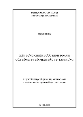 Luận Văn Thạc Sĩ Quản Trị Kinh Doanh: Xây Dựng Chiến