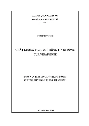 Luận Văn Thạc Sĩ: Đánh Giá Chất Lượng Dịch Vụ Thông Tin
