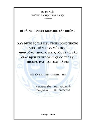 Xây dựng bộ tài liệu tình huống giảng dạy hợp đồng 