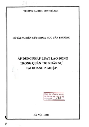 Nghiên cứu áp dụng pháp luật lao động trong quản trị 