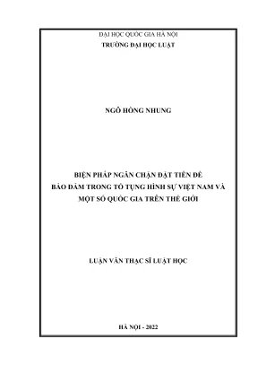 Biện pháp ngăn chặn đặt tiền bảo đảm trong tố tụng hình