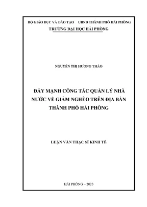 Luận Văn Thạc Sĩ: Giải Pháp Quản Lý Nhà Nước Giảm Nghèo