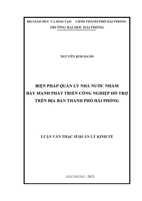 Biện Pháp Quản Lý Nhà Nước Đẩy Mạnh Phát Triển Công