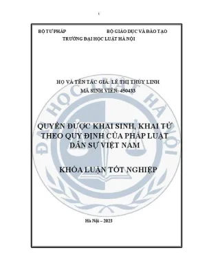 Quyền Khai Sinh Khai Tử Theo Pháp Luật Dân Sự Việt Nam -