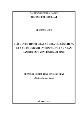 Giải quyết tranh chấp chia tài sản chung khi ly hôn tại