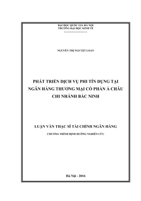 Luận Văn Thạc Sĩ: Phát Triển Dịch Vụ Phi Tín Dụng Tại