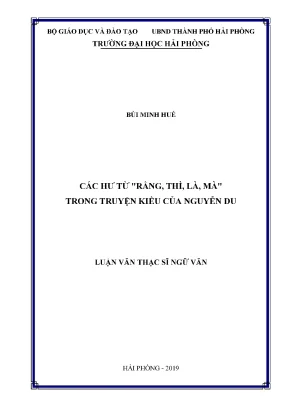 Luận Văn Thạc Sĩ: Phân Tích Các Hư Từ 'Rằng', 'Thì',