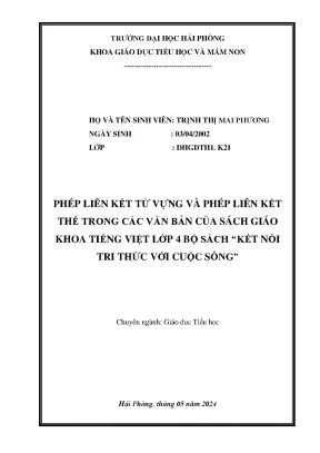 Phép liên kết từ vựng và liên kết thế trong sách giáo 