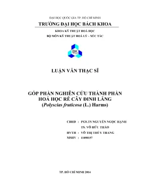 Nghiên cứu thành phần hóa học rễ cây đinh lăng