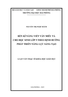 Phương pháp rèn kỹ năng viết văn miêu tả cho học sinh