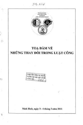 Kỷ yếu hội thảo khoa học: Tọa đàm về thay đổi trong luật