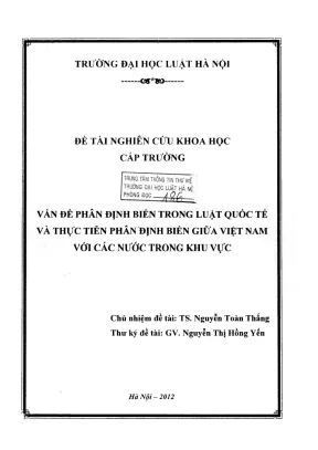 Nghiên cứu phân định biển trong luật quốc tế và thực