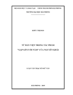 Luận Văn Thạc Sĩ: Từ Hán Việt Trong Tác Phẩm 'Gặp Gỡ 