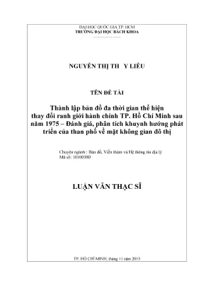 Luận Văn Thạc Sĩ: Bản Đồ Viễn Thám & GIS Phân Tích Thay 