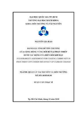 Đánh giá tính dễ tổn thương của cộng đồng ven biển Phan