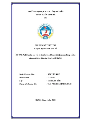 Nghiên cứu yếu tố ảnh hưởng quyết định mua hàng online 