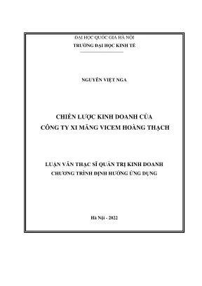 Chiến lược kinh doanh hiệu quả của công ty xi măng VICEM