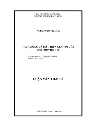 Luận Văn Thạc Sĩ: Tách Dòng & Biểu Hiện Gen VP1 Của