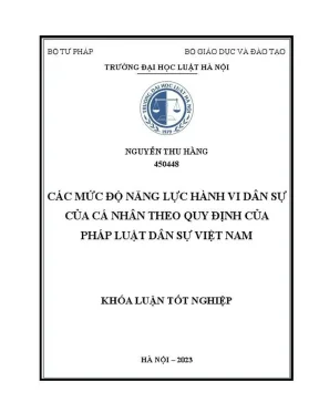 Khóa luận tốt nghiệp: Mức độ năng lực hành vi dân sự cá