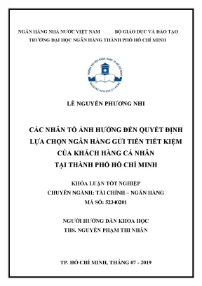 Các yếu tố ảnh hưởng đến quyết định gửi tiết kiệm ngân