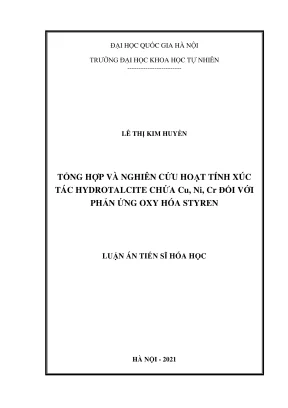 Luận án tiến sĩ: Tổng hợp và nghiên cứu hoạt tính xúc 