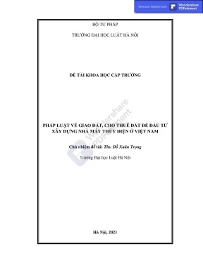 Nghiên cứu pháp luật về giao đất, thuê đất xây dựng nhà