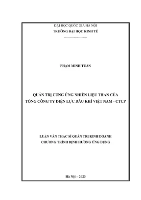 Luận Văn Thạc Sĩ Quản Trị Kinh Doanh: Quản Lý Cung Ứng 