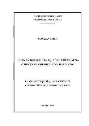 Quản lý đội ngũ cán bộ công chức cấp xã tại huyện Thanh