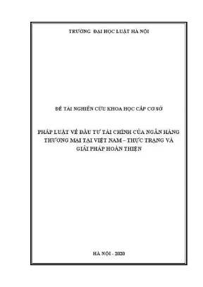 Giải pháp đầu tư tài chính ngân hàng thương mại: Thực