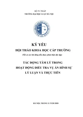 Tác Động Tâm Lý Trong Điều Tra Vụ Án Hình Sự: Lý Luận Và 
