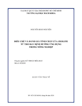 Điều chế và đánh giá zeolite từ tro bay ứng dụng trong