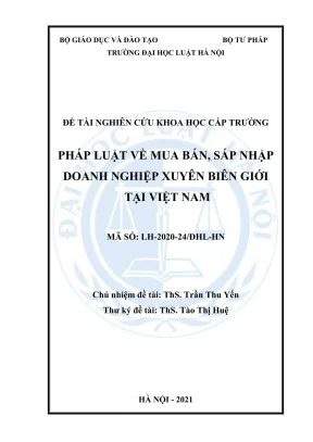 Nghiên cứu pháp luật về mua bán sáp nhập doanh nghiệp