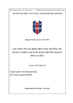 Các yếu tố ảnh hưởng đến tăng trưởng tín dụng cá nhân