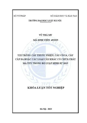 Khóa luận tốt nghiệp: Tội trồng cây thuốc phiện, cây