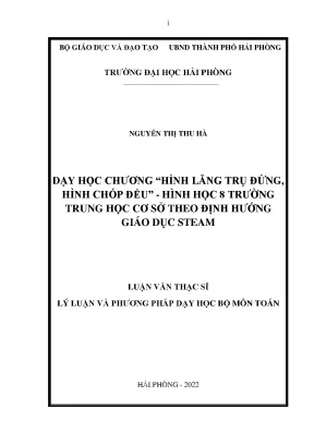 Phương pháp dạy học Toán hình lăng trụ đứng và hình chóp 