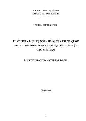 Phát Triển Dịch Vụ Ngân Hàng Trung Quốc Sau WTO: Bài Học
