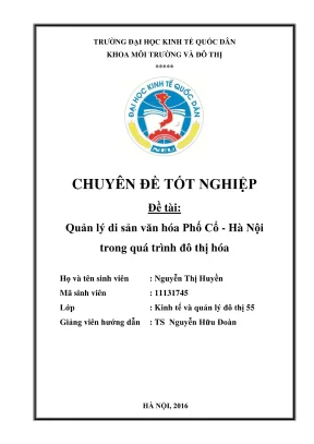Quản lý di sản văn hóa phố cổ Hà Nội trong quá trình đô