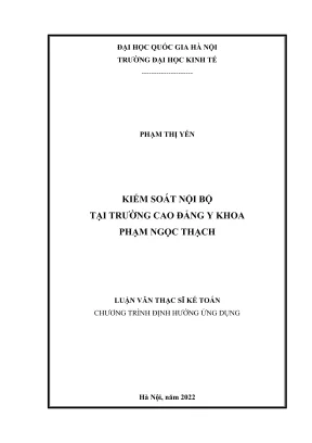 Luận Văn Thạc Sĩ Kế Toán Kiểm Soát Nội Bộ Tại Trường Cao