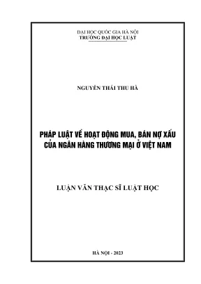 Pháp Luật Về Mua Bán Nợ Xấu Của Ngân Hàng Thương Mại Tại