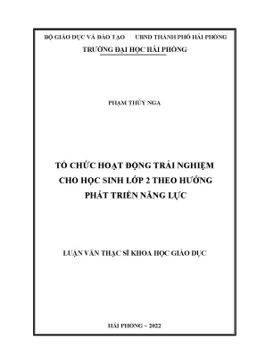 Tổ Chức Hoạt Động Trải Nghiệm Phát Triển Năng Lực Cho