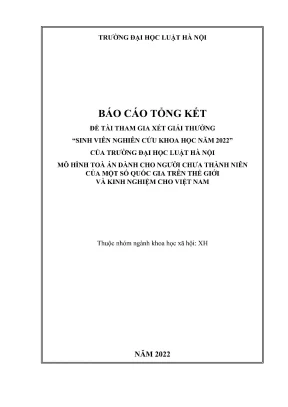 Mô hình tòa án cho người chưa thành niên: Kinh nghiệm 
